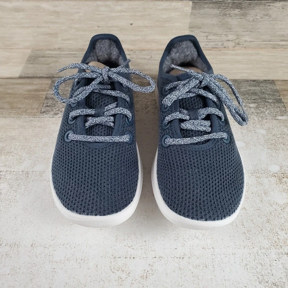 Allbirds Tree Runner Womens Shoes Sz 5 Running Kauri Navy Knit Lace Up Sneakers